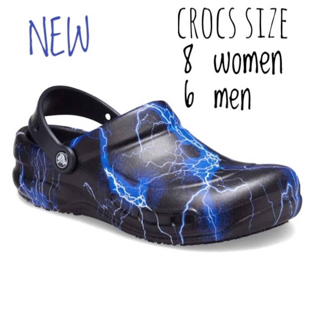 New! Unisex CROCS bistro graphic work clog size 8 women / 6 men